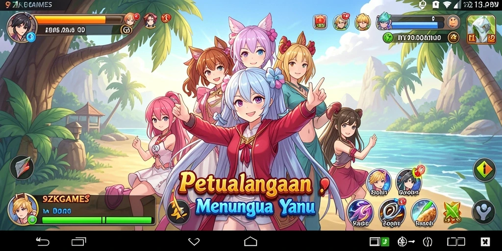 Screenshot gameplay 9ZKGAMES yang menunjukkan karakter Anime beraksi.