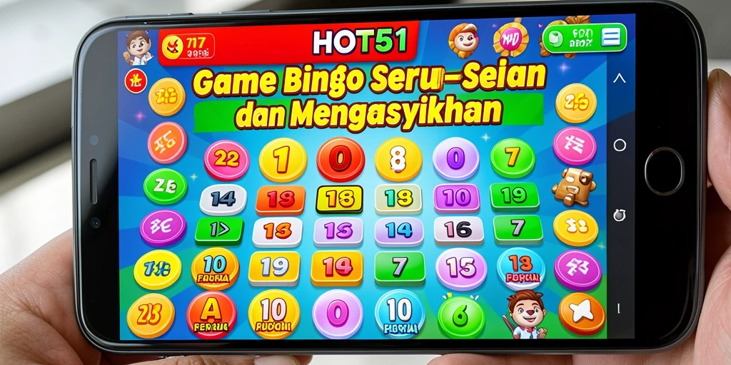 Screenshot gameplay HOT51 menunjukkan suasana seru permainan Bingo.