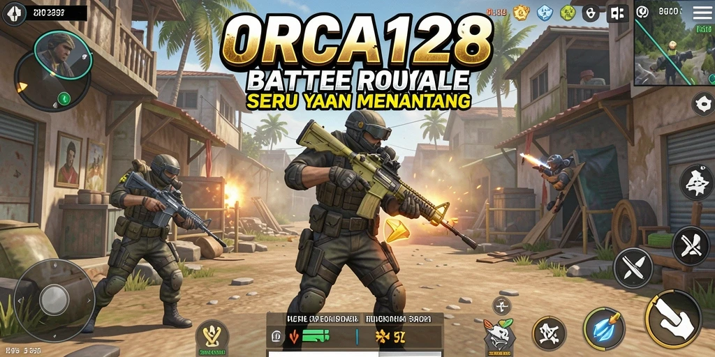 Tampilan mendebarkan gameplay Battle Royale di ORCA128.
