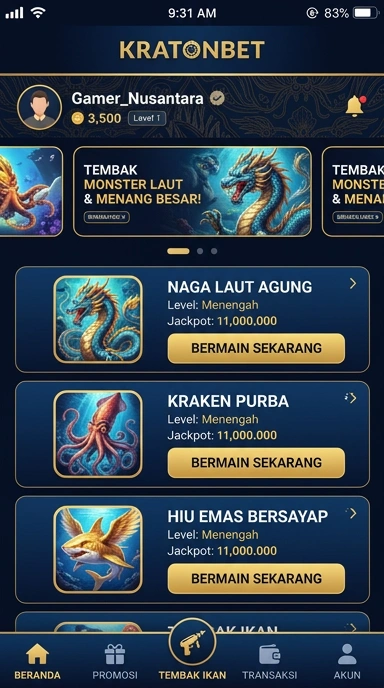 Aktivitas pengguna yang menyenangkan di kratonbet.